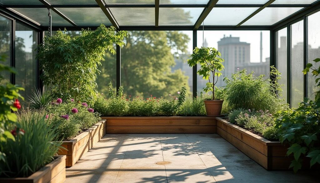 Gérer l’ombre et la lumière dans une serre sur toit