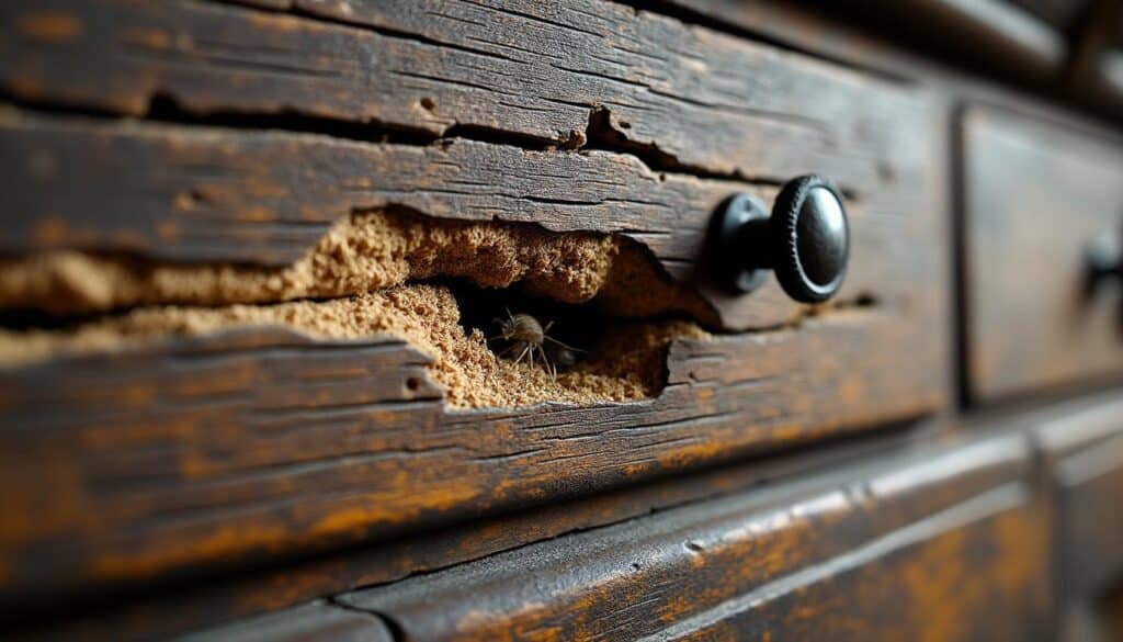 Réparer un meuble ancien avec une vis cassée