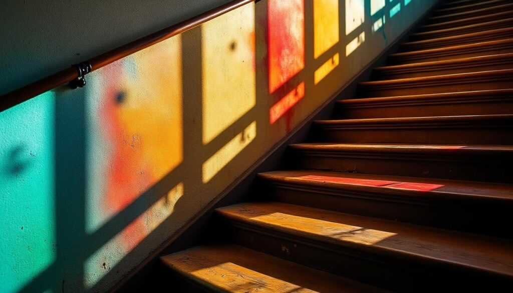 Mettre des vitraux dans la cage d'escalier pour une touche colorée