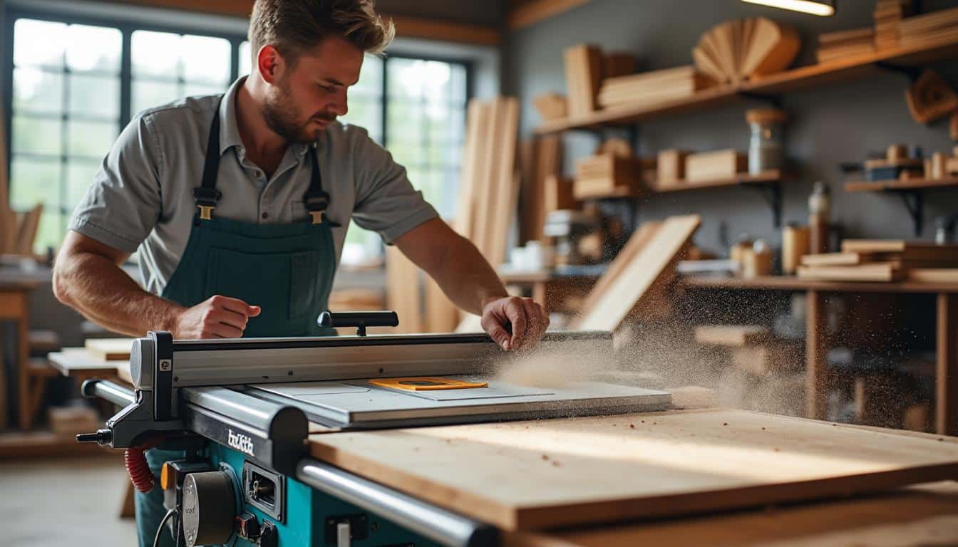 Illustration: Comment est conçue la scie sur table 2712 Makita pour un usage professionnel ?